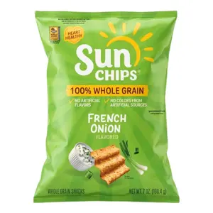 Bánh Giòn Nguyên Cám Vị Hành, Whole Grain Snacks, French Onion, 6.5 oz (184.2g) - SUNCHIPS